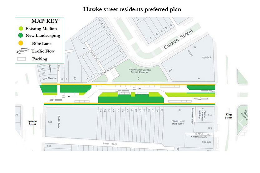 Hawke St residents petition council over preferred greening plan